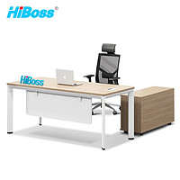 HiBoss 老板桌现代简约办公桌板式班台工人主管经理桌1.8米