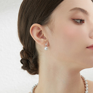 joyself 珠宝 海水Akoya珍珠耳环18K金钻石耳钉气质时尚高级感耳饰