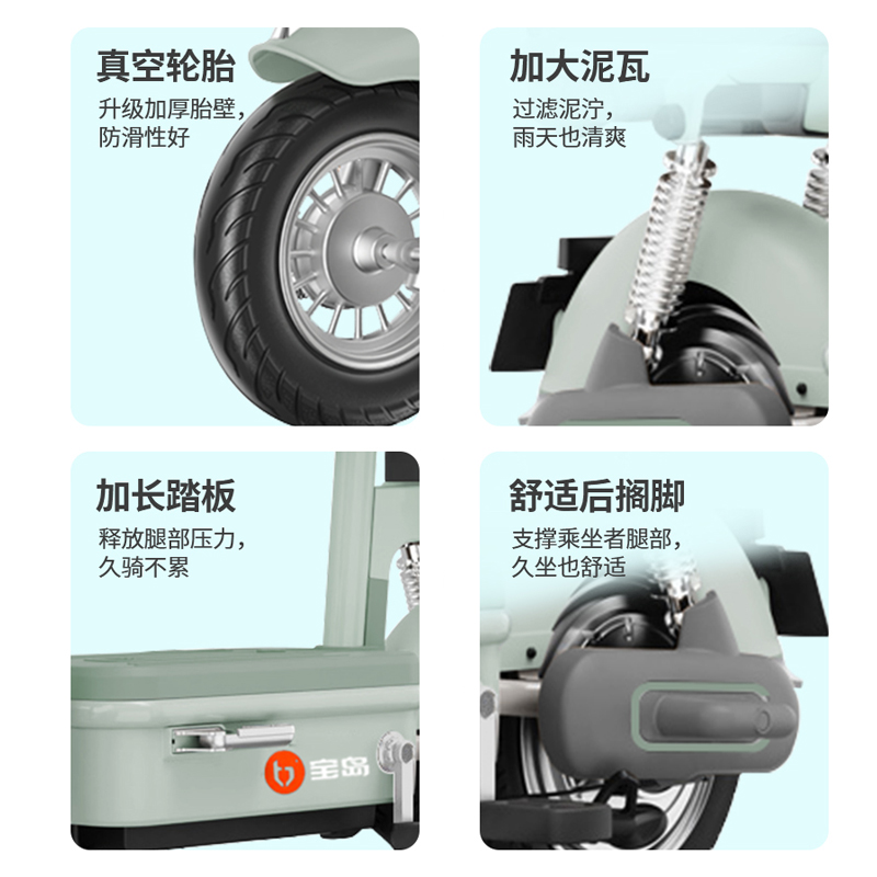宝岛 新国标电动自行车小型车代步电瓶车男女成人北京可上牌电动车
