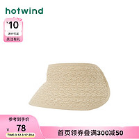 热风（Hotwind）2024年夏季女士轻巧空顶草帽 03米色 F