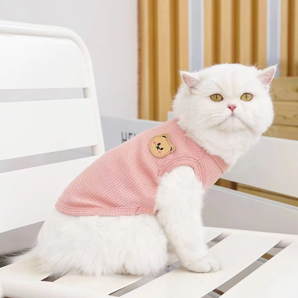 爱它乐猫狗服装春秋夏季保暖卫衣小宠物泰迪猫咪外套可爱小熊粉中