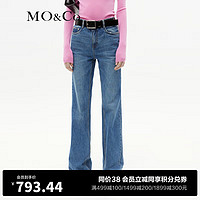 MO&Co.2023冬新品【土耳其棉】重工洗水磨白微喇牛仔裤MBC4JEN006 