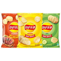 Lay's 樂事 薯片經典大包裝135g*3袋零食大禮包辦公室出游聚會休閑小吃