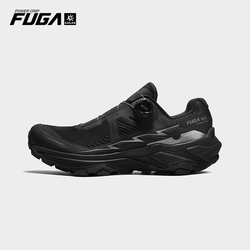 KAILAS FUGA凯乐石FUGA EX 3 BOA跑山型徒步鞋防滑弹力透气户外男款 墨黑 44