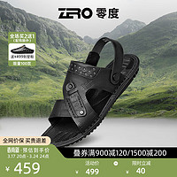 零度Zero男鞋2024夏季手工缝制凉拖鞋防滑耐磨透气沙滩凉鞋 黑色 41