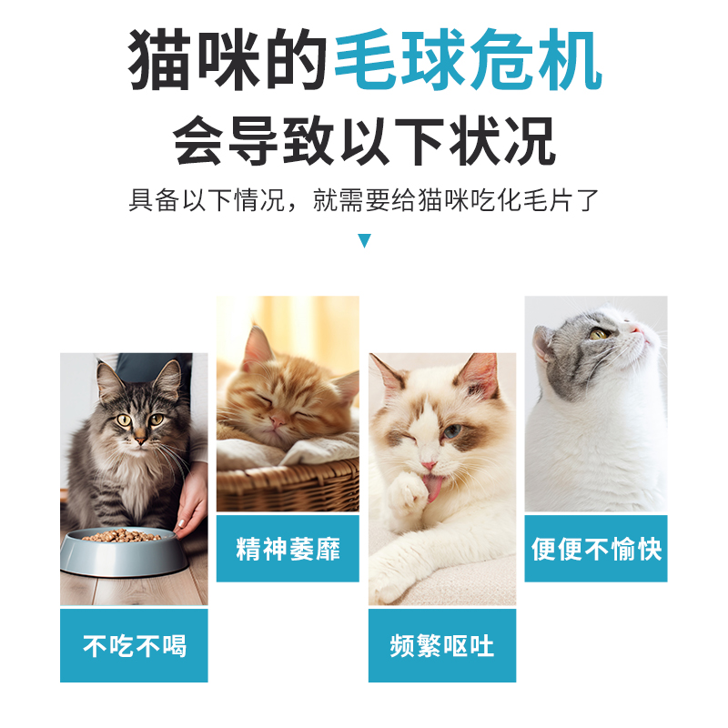 吉金肯 猫咪宠物化毛球片维生素调理肠胃零食猫草营养膏防脱毛