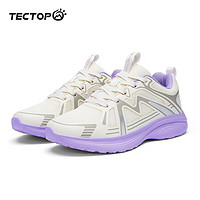 探拓（TECTOP）跑步鞋男款轻便透气跑鞋网面运动男鞋徒步鞋 女款米白/沉静紫 39