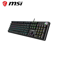 微星（MSI）GK50Z V2 机械键盘 红轴 RGB光效 有线 游戏电竞办公键盘 104键 吃鸡键盘 黑色 GK50Z V2黑 红轴 电竞风
