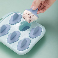 CHAHUA 茶花 冰淇淋模具冰棒模具冰糕冰激凌冰棍棒冰diy凍做雪糕模具 鯨魚冰棒模-6支（藍色）軟底