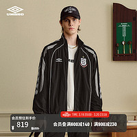 Umbro 茵宝 六六大顺系列风衣运动外套24新款男女同款拉链夹克上衣 凝眸黑 S