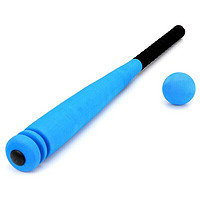 钢颜棒球棒儿童幼儿园小户外练习训练表演EVA软海绵棒球 54cm球棒蓝色+配1个6cm蓝球