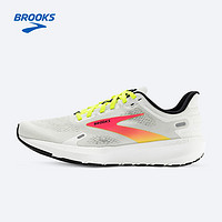 BROOKS 布鲁克斯 入门款轻盈男动态缓震运动官方疾速跑鞋Launch 9启速 晰白灰/粉色/荧光霓绿 44.5