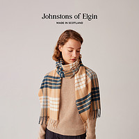 【】Johnstons of Elgin英伦格纹美利奴羊毛围巾男女礼盒