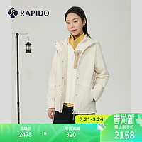 Rapido雳霹道2024年春季女子O系列户外三合一休闲夹克外套CP4Z39O37 象牙色 165/88A