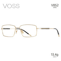 VOSS 芙丝 眼镜日本进口牛角镜架男士超轻渐进近视配镜眼镜框 V852 C01浅金