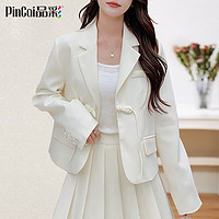 PinCai 品彩 中国风短外套女西装领中国结复古中式上衣气质外套 P13KF4477