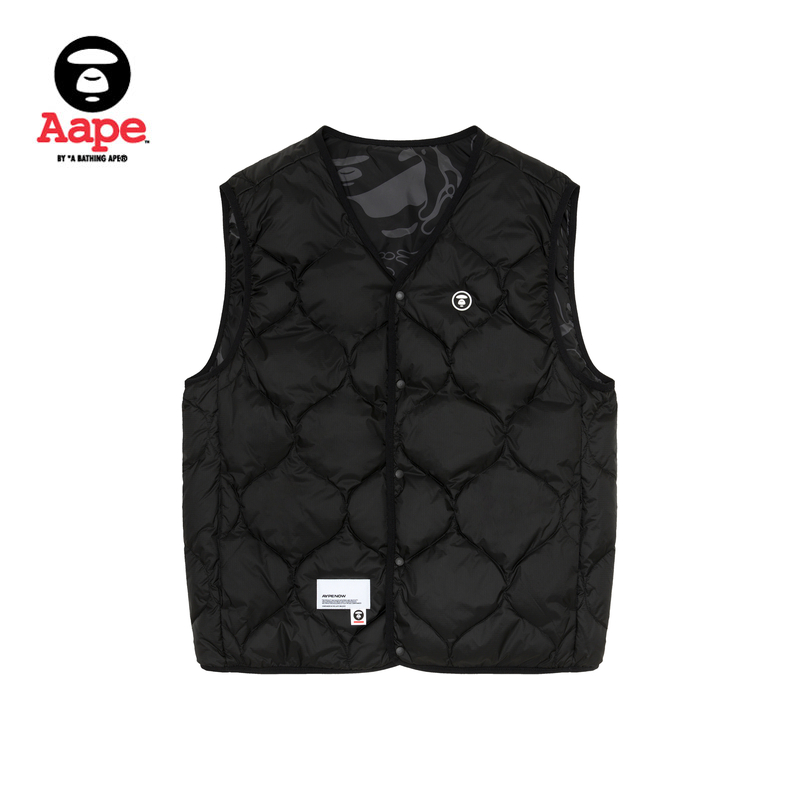 Aape 男装秋冬款保暖双面穿迷彩羽绒马甲背心外套7630XXL