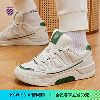 盖世威（K·SWISS）男女板鞋 24春季 时尚防滑耐磨运动板鞋 9273-US 108温布尔登白/梦幻银/灌木绿 41