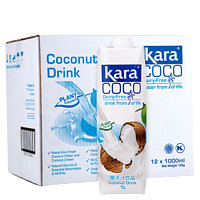 88VIP：佳乐 印尼进口Kara植物蛋白饮料椰子汁1L*12瓶整箱椰汁椰奶果汁饮料