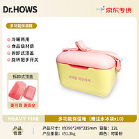 Dr.HOWS 韩国进口新款户外露营保温箱车载冷藏箱保鲜箱食品饮料冷冻箱 12L粉黄色