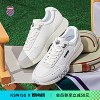 K·SWISS 盖世威24年夏季男女牛皮圆头休闲鞋百搭时尚耐磨防滑运动鞋9278-US 129温白/黑/白/寂静灰/百合白 男 40 男