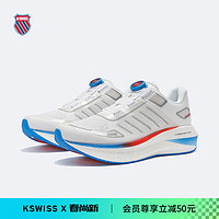 盖世威（K·SWISS）【秀场同款】24年夏季男运动跑鞋百搭防滑运动鞋9290-M 107温布尔登白/梦幻银/碧蓝色 42