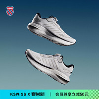 盖世威（K·SWISS）【秀场同款】24年夏季男运动跑鞋百搭防滑运动鞋9290-M 129温布尔登白/纯黑/梦幻银 41.5