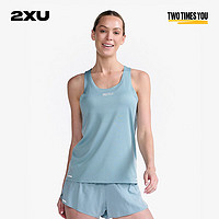 2XULight Speed系列背心短袖夏季女半袖运动休闲马拉松跑步户外 布蓝色/白色反光 S