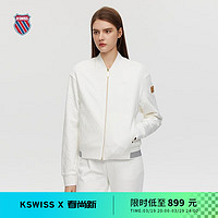 盖世威（K·SWISS）女外套  经典百搭休闲运动针织外套 198750 芡实白-115 M