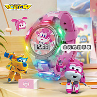 超级飞侠儿童玩具3D发光手表电子表日期显示生活防水手表儿童节小爱款