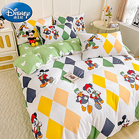 迪士尼（Disney）床上四件套水洗棉床单被套枕套卡通磨毛单人双人宿舍床上用品套件 运动风潮 1.2m床【被套+床单+枕套*1】