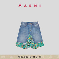 MARNI 2024春夏儿童牛仔拼接短裙半身裙 0M01 6Y