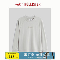 HOLLISTER 24春夏百搭圆领插肩袖修身休闲运动卫衣男 356718-1 浅麻灰色 L