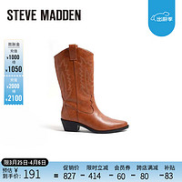 史蒂夫·马登 思美登冬时尚短筒靴西部牛仔靴女 DELILAHE 棕色 39