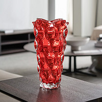 BOHEMIA 捷克進口水晶玻璃 桑巴彩色花瓶北歐擺件高檔輕奢客廳裝飾