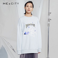 百亿补贴：MECITY 女装2023秋季新款时尚宽松套头字母印花长袖卫衣上衣女泼墨