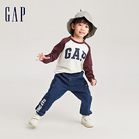 Gap 盖璞 男女幼童秋季2023新款LOGO纯棉运动长袖T恤784987洋气休闲上衣