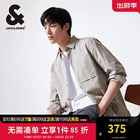 杰克琼斯 杰克·琼斯（JACK&JONES;）24春夏男士商务休闲衣身个性时尚印花满印衬衫男装224105019 C42蒸气灰 常规 C42蒸气灰 185/104A/XL