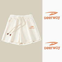 Deerway 德尔惠 运动短裤女夏季宽松女式针织重磅华夫格透气三分裤运动裤