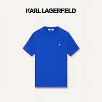 Karl Lagerfeld卡尔拉格斐轻奢老佛爷男装 24夏款KARL装饰修身圆领短袖T恤 宝蓝 46