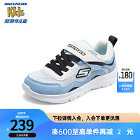 Skechers斯凯奇童鞋2024春男童网面透气运动鞋舒适轻便休闲鞋405283L 白色/浅蓝色/WLB 32码