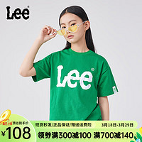 Lee儿童短袖T恤2024夏季休闲百搭童装立体印花男女童上衣打底衫 绿色 110cm