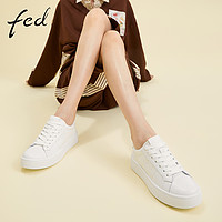 FED 小白鞋春季新款女鞋运动休闲鞋厚底增高板鞋女款D0118-YAB621