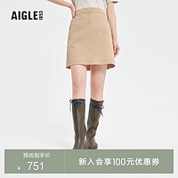 AIGLE艾高夏季女士时尚休闲DFT速干吸湿排汗户外小A版型半裙 杻藤杏色 Q673-1 40(170/78A)