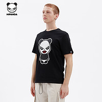 HIPANDA 你好熊猫 T恤男款设计潮牌男夏季熊猫红唇钻款潮流短袖T恤
