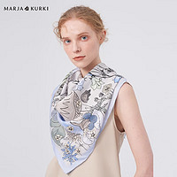 MARJA KURKI 玛丽亚古琦 玛丽亚.古琦（MARJAKURKI）生日三八妇女节礼物送长辈大方巾欧美风优雅气质高档桑蚕丝丝巾女礼盒装森林妖精1LL120256绿