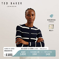 Ted Baker2024春季女士条纹修身针织开衫274496 藏青色 0
