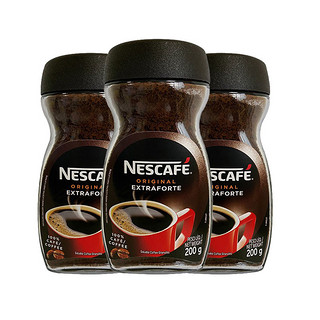 Nestlé 雀巢 巴西进口黑咖啡200g*3瓶无蔗糖纯黑