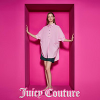 Juicy Couture 橘滋 甜飒Logo纽扣立体侧褶连袖廓型女式衬衫