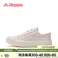 Kappa 卡帕 男鞋帆布鞋2024春季情侣男女休闲板鞋小白鞋低帮时尚饼干鞋子 粉色/PINK 36